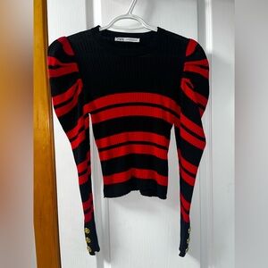 Zara Black Ribbed Knit Sweater